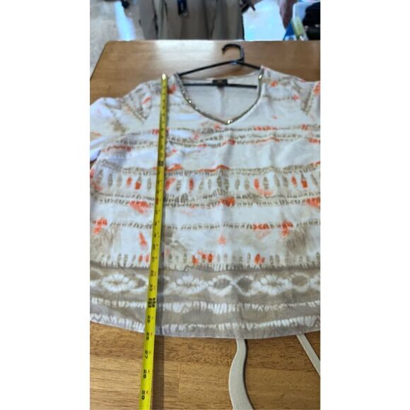 JM COLLECTION ORANGE TIE DYE BELL SLEEVE BLOUSE WOMENS SIZE 1X P1-295 - Picture 10 of 11